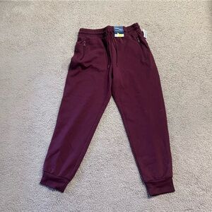 NWT Old Navy Maroon Cuffed Joggers with Zipper Pockets Size Medium